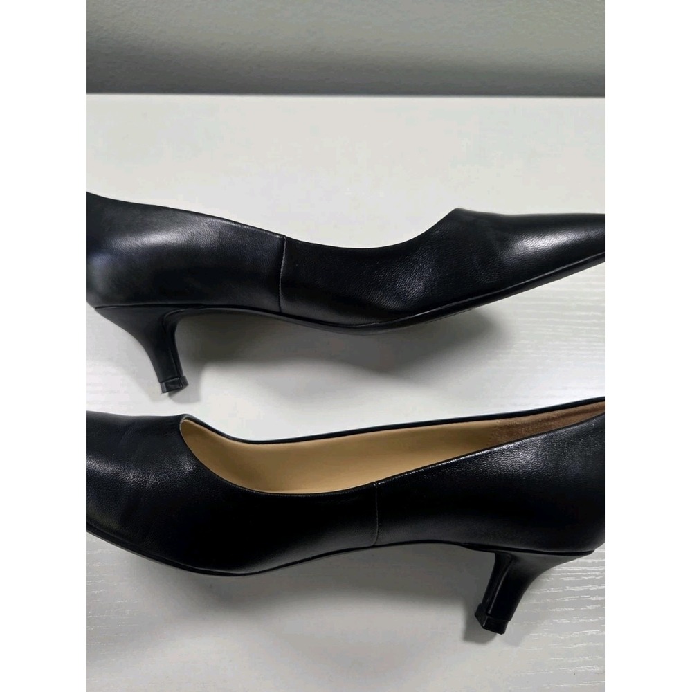 Naturalizer Womens Carmen Classic Pump Heel Black Leather Pointed Toe Sz 7.5 W - Picture 6 of 8